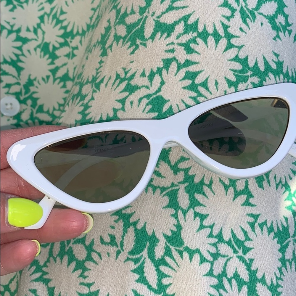 White cat eye sunglasses